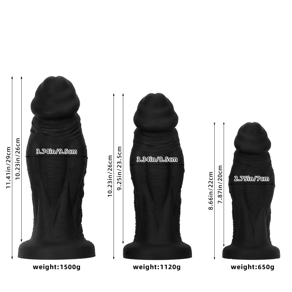 Mega Dildo Black 3 Inch Thick