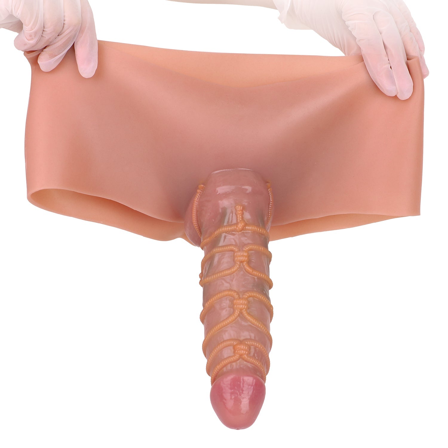 8 Inch Bondage Silicone Hollow Dildo Pants