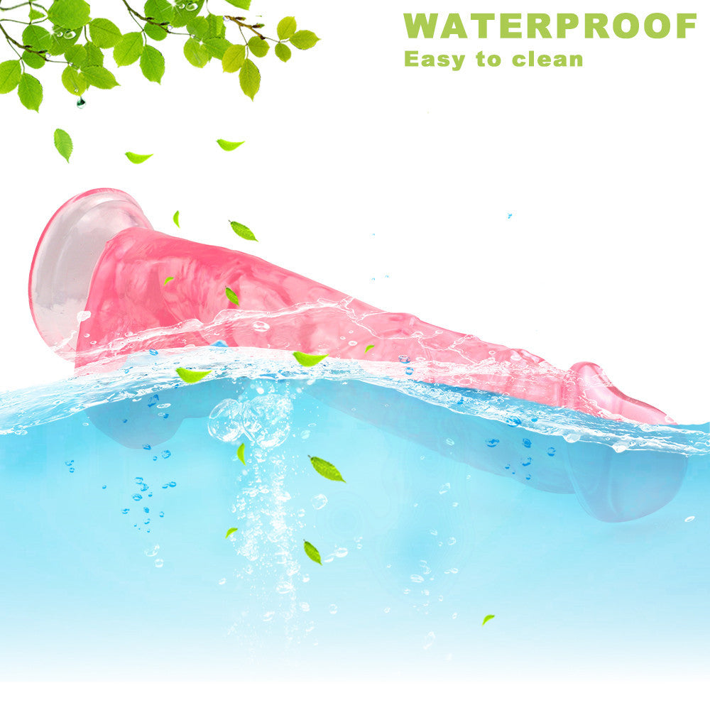 9 Inch Pink Transparent Cute Jelly Dildo