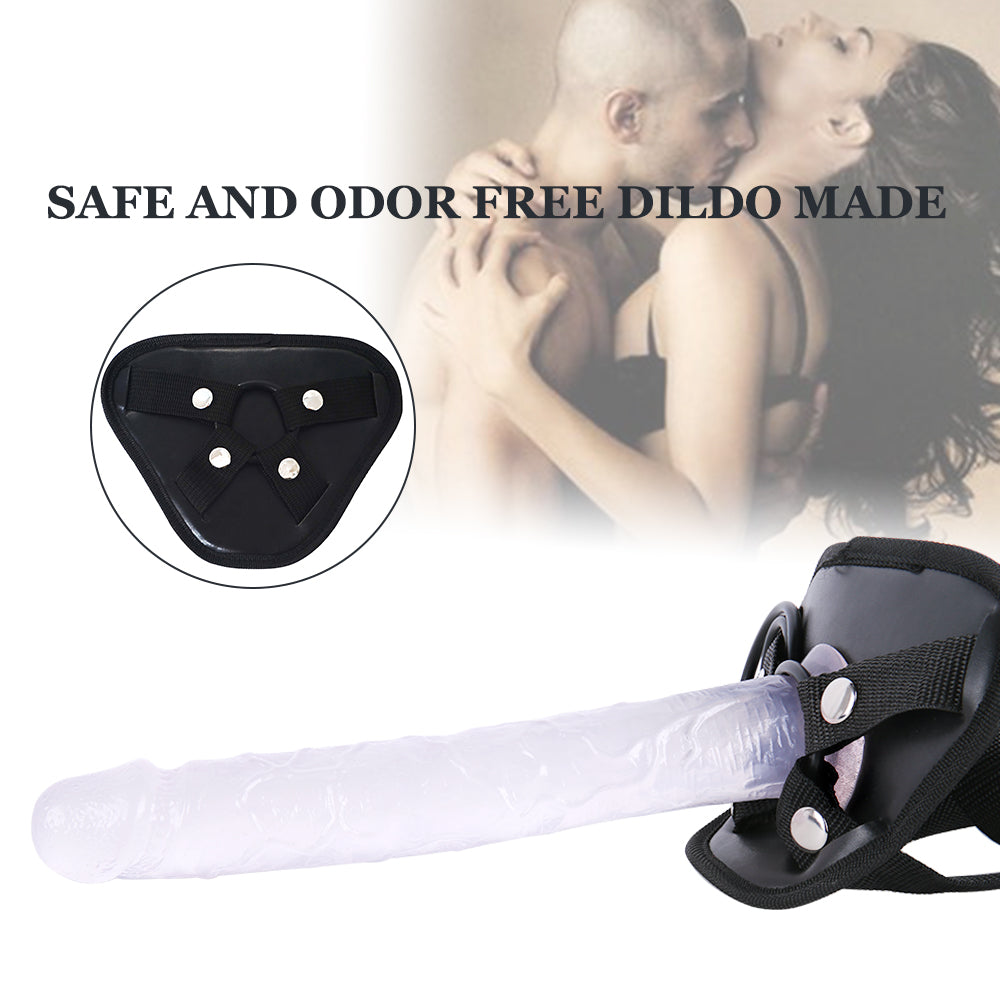 Clear Extra Long 10 Inch Strap On Dildo