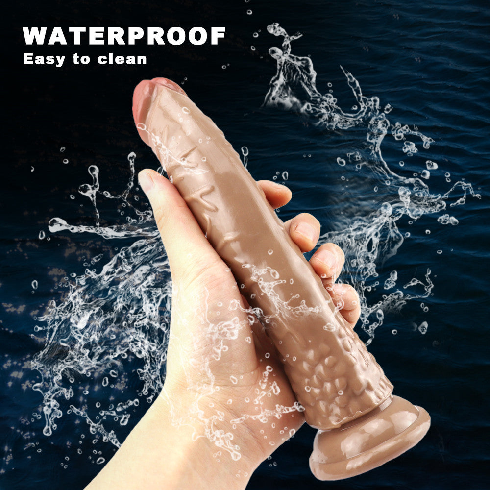 8 Inch Slim Realistic Brown Dildo