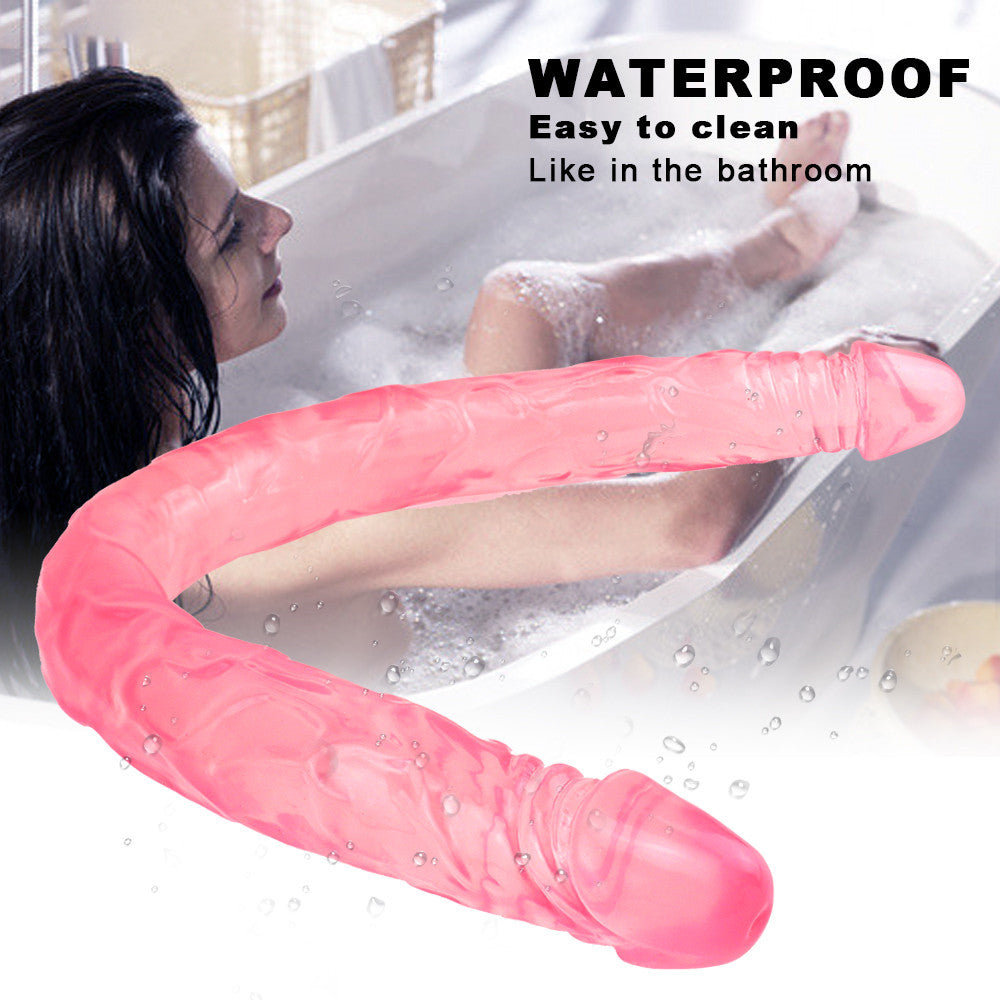 22 Inch Pink Jelly Lesbian Double Dildo