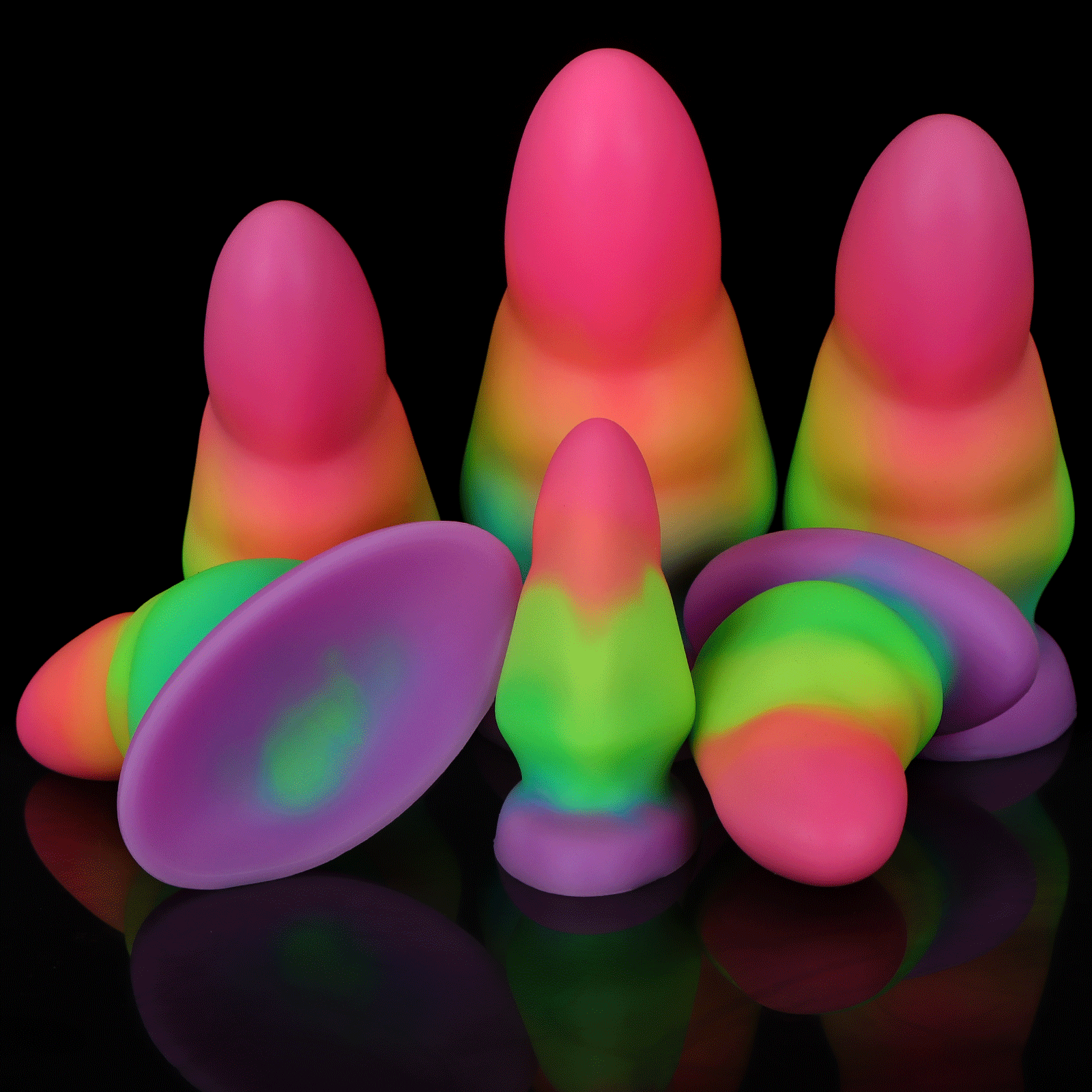 Rainbow Luminous Large Silicone Butt Plug