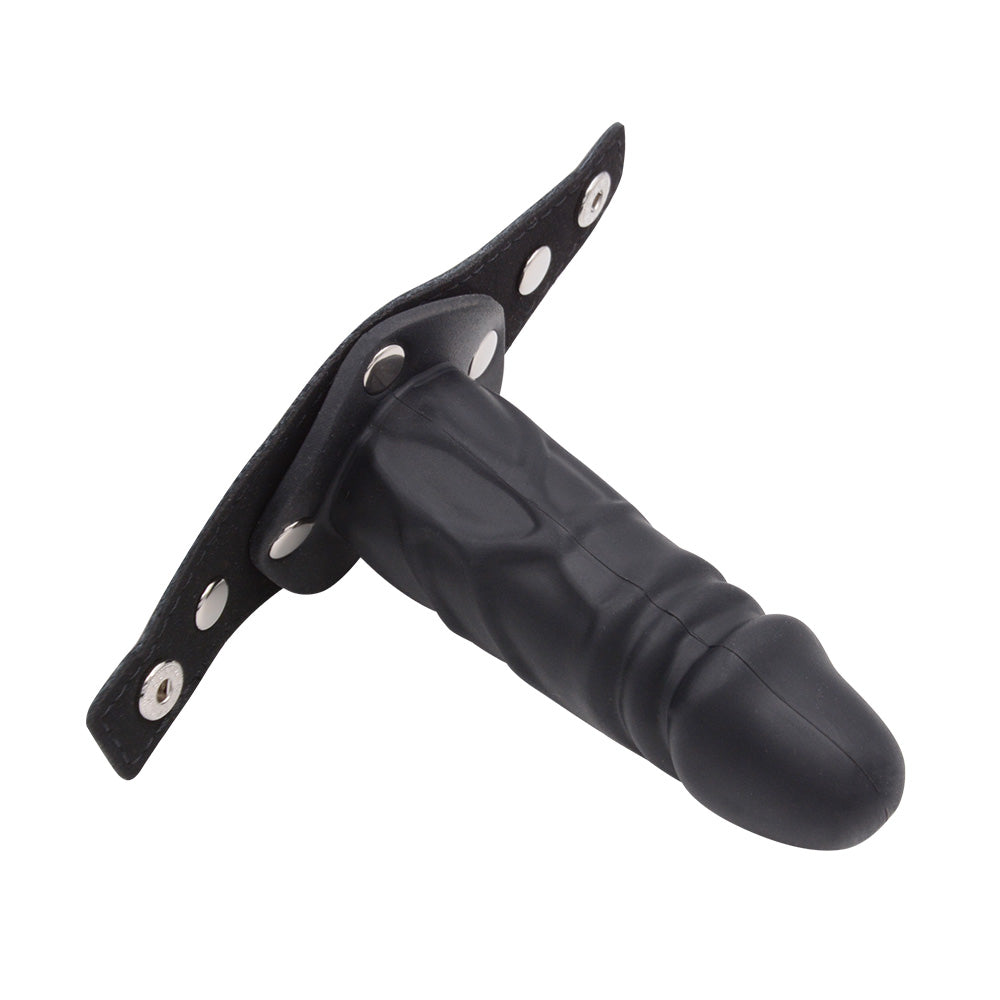 Black Leather Detachable Dildo Gag