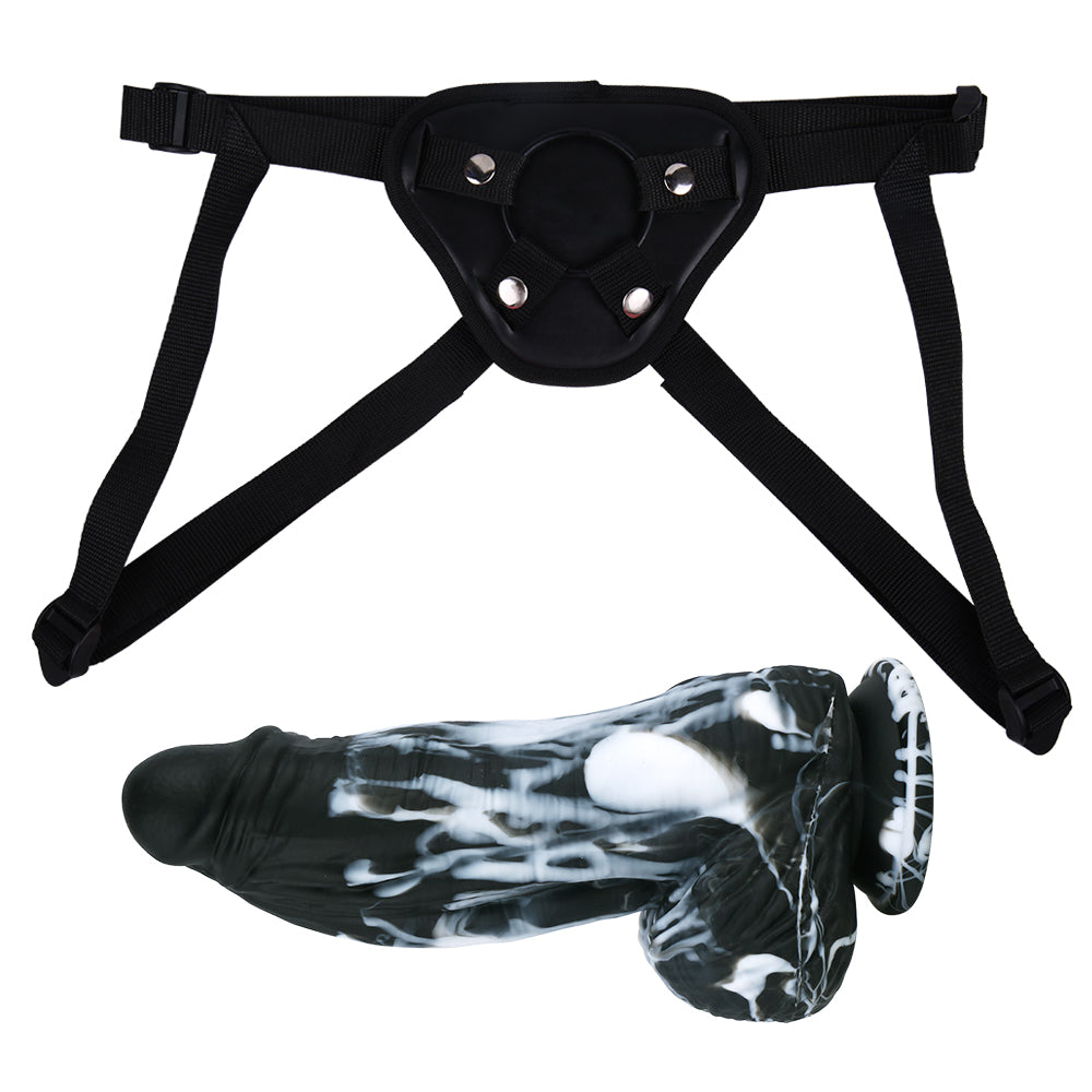 9 Inch Silicone Silverback Big Strap On Dildo