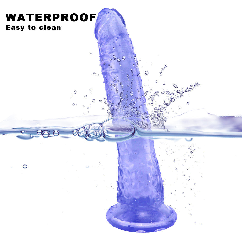 8 Inch Slim Blue Anal Jelly Dildo