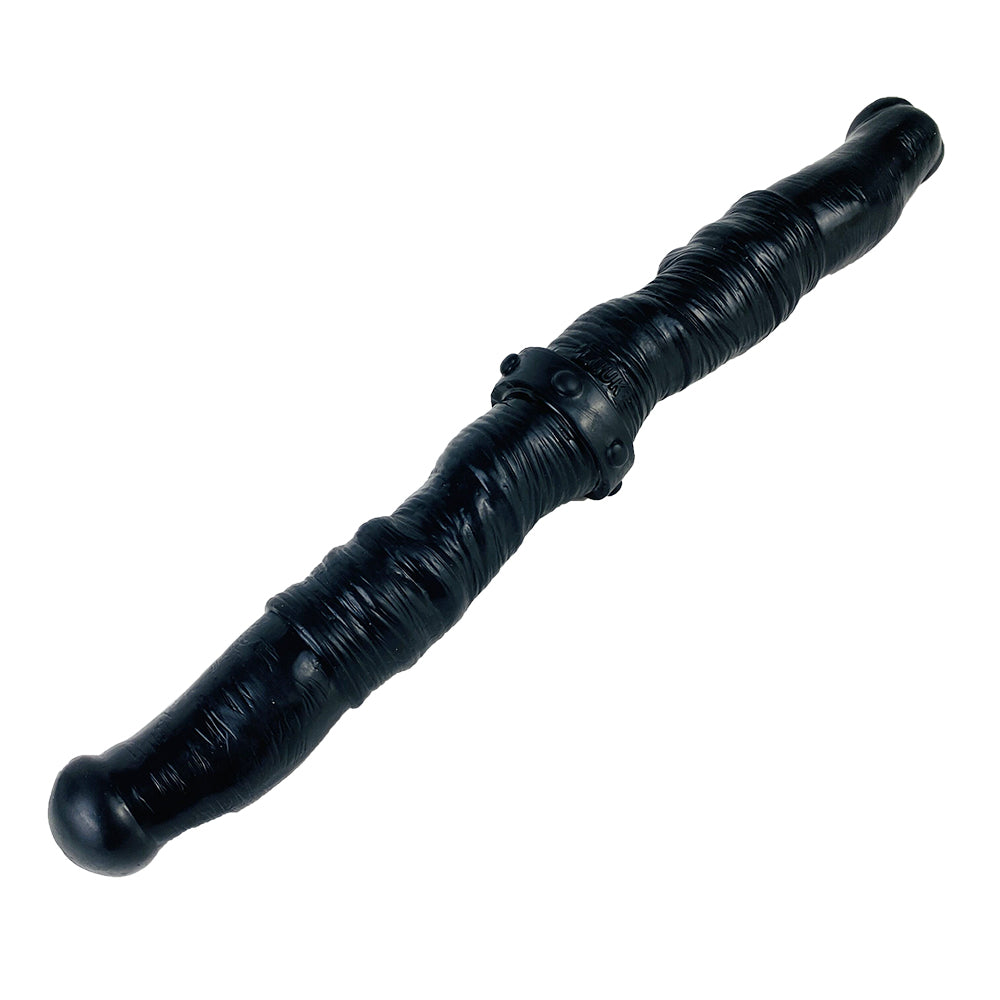 15 Inch Black Silicone Lesbian Double Dildo