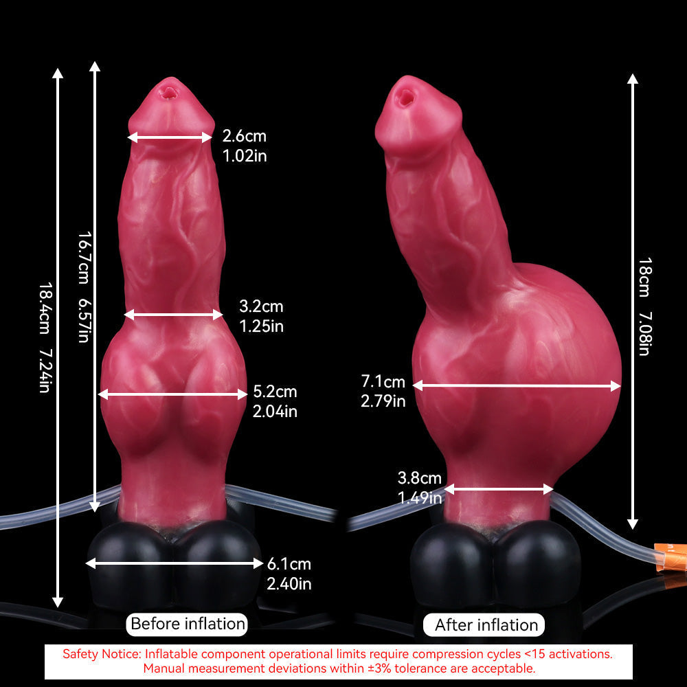 7 Inch Knot Dog Red Ejaculating Dildo