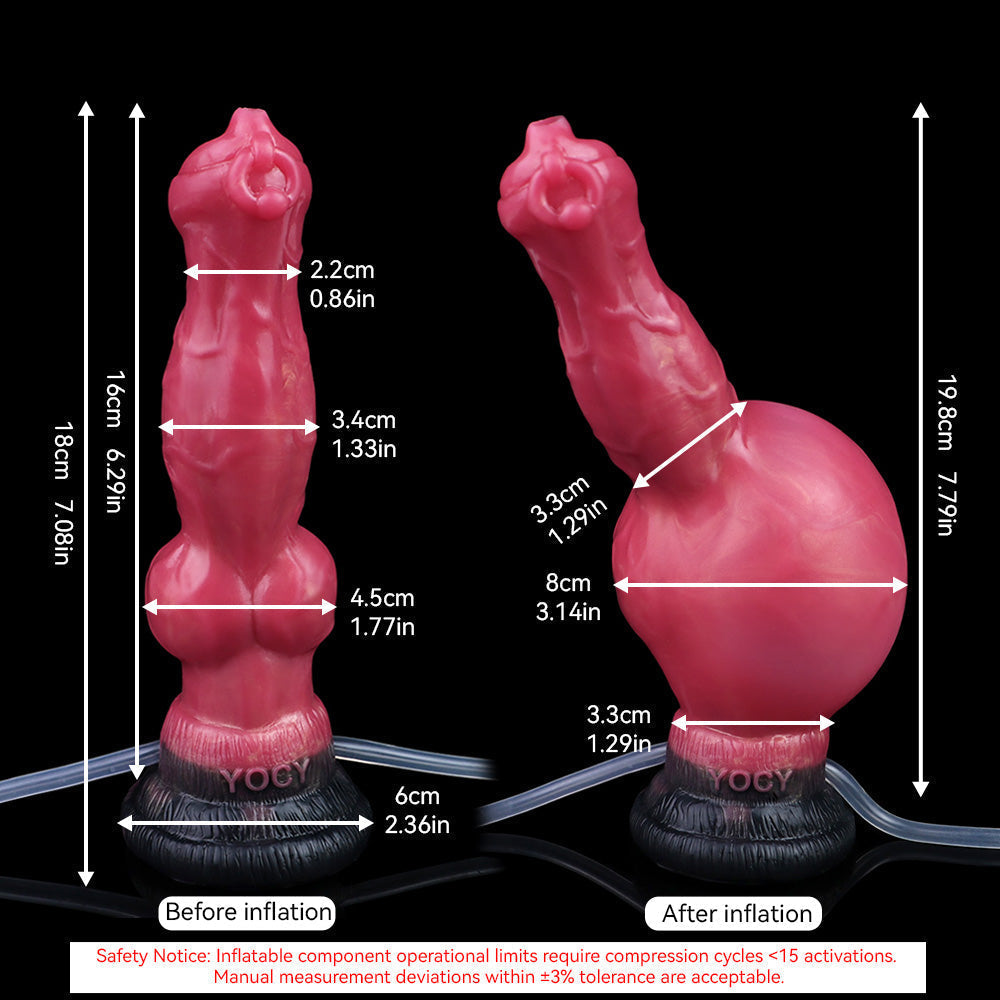 7 Inch Silicone Dog Ejaculating Inflatable Dildo