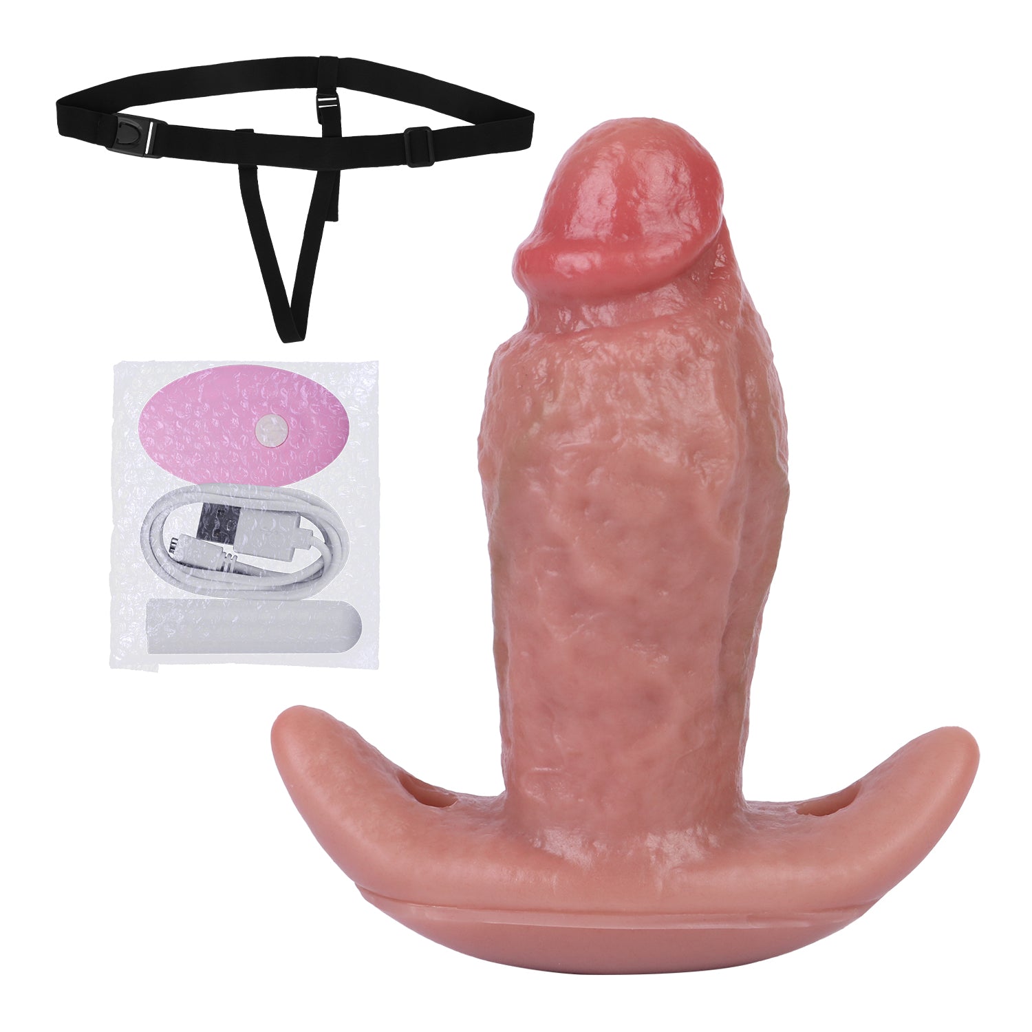 5 Inch Silicone Realistic Penis Vibrating Butt Plug