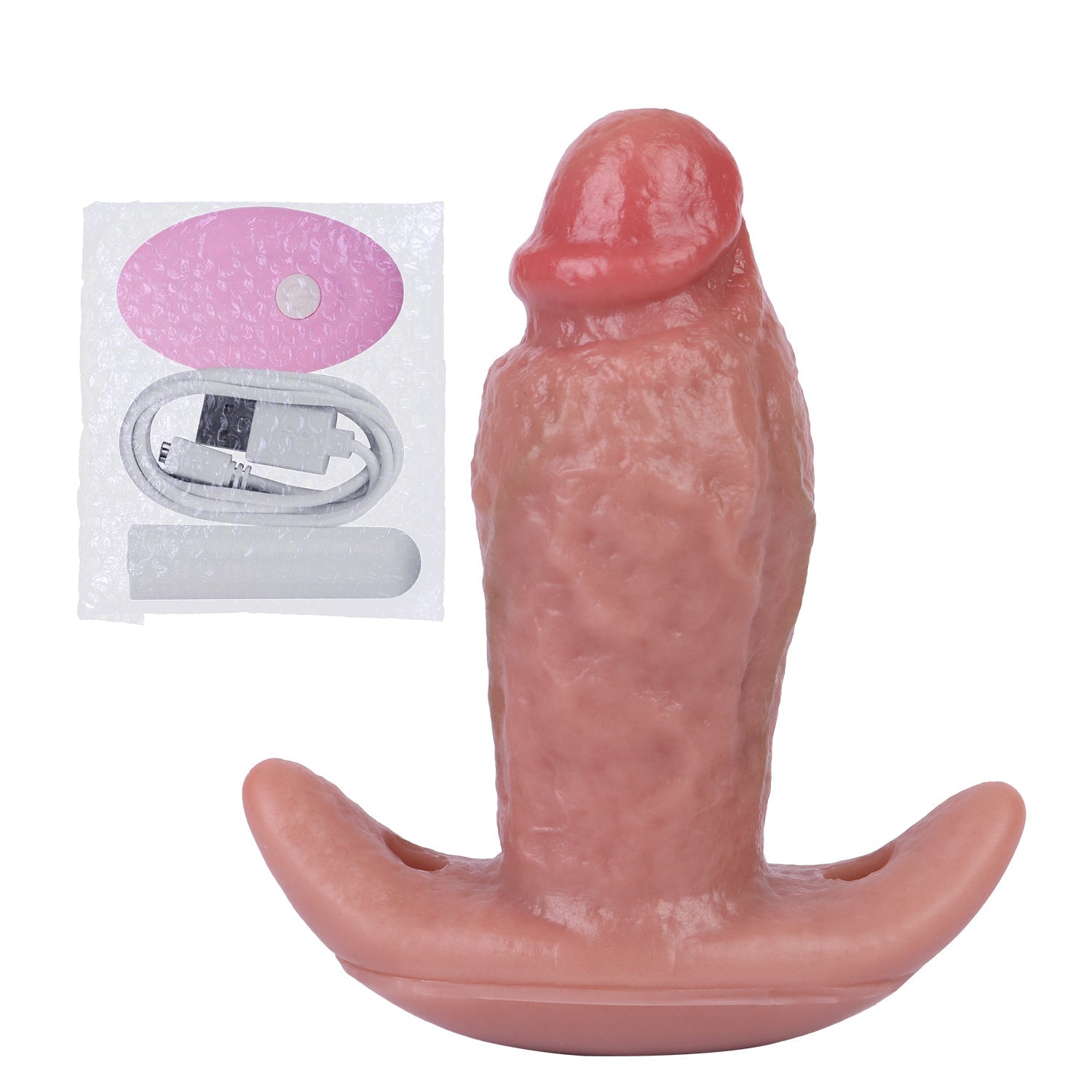 5 Inch Silicone Realistic Penis Vibrating Butt Plug