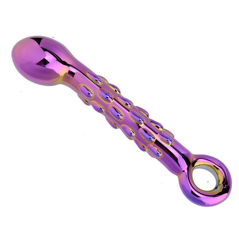 7 Inch Electroplated Studded G Spot Glass Dildo