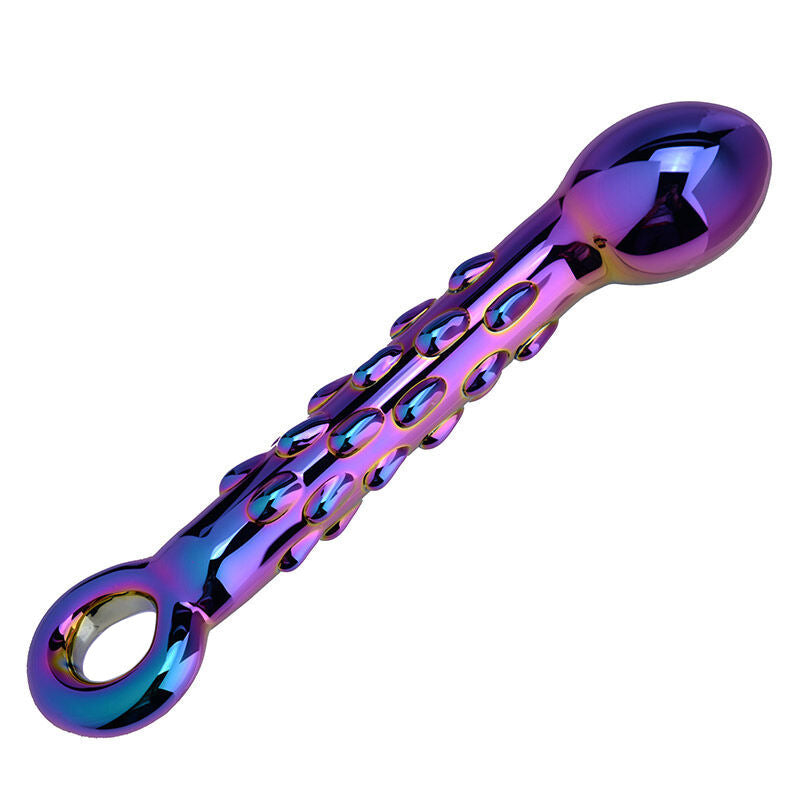 7 Inch Electroplated Studded G Spot Glass Dildo