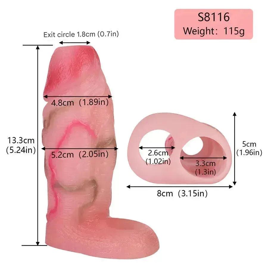Lifelike Silicone Male Penis Enlarge Sleeve