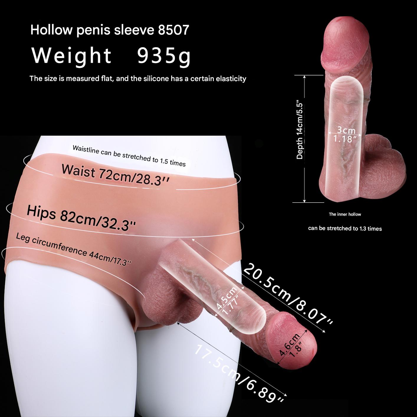 8 Inch Men's Realistic Hollow Dildo Pants