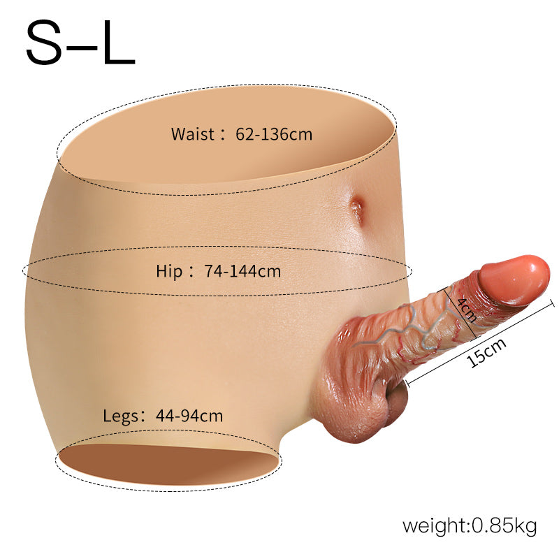 Realistic Textured Penis Sleeve Dildo Pants