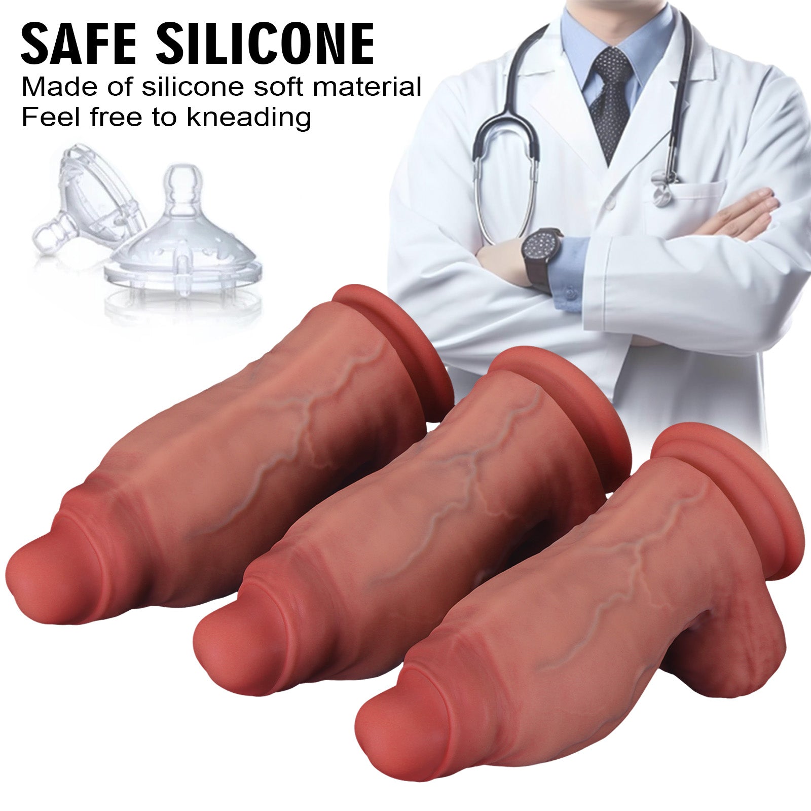 3 Inch Wide Titan Silicone Huge Dildo