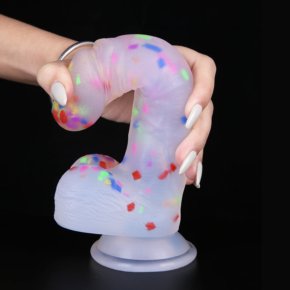 Confetti 7 Inch Strap On Jelly Dildo