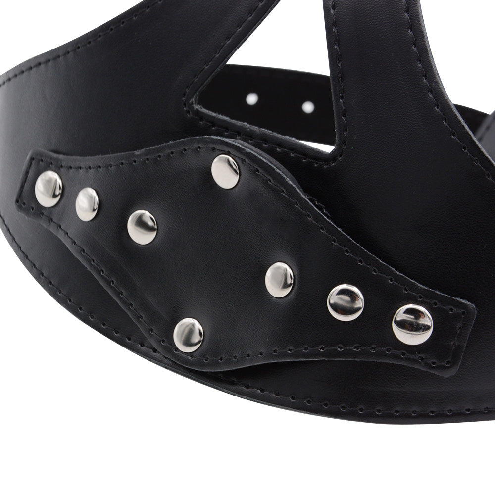 Black Leather Detachable Dildo Gag