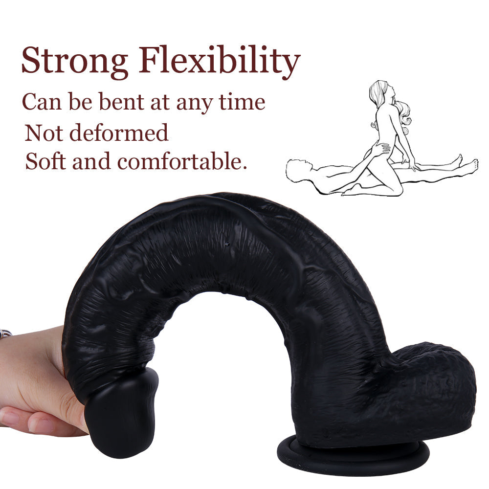 Realistic Black Dildo 11 Inch Silicone Big