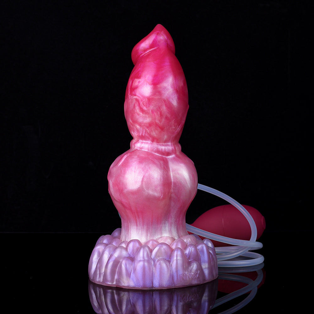 8 Inch Pink Big Knot Dog Squirting Dildo