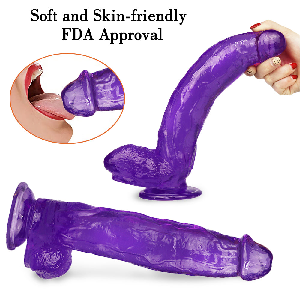 12 Inch Huge Purple Jelly Thick Dildo
