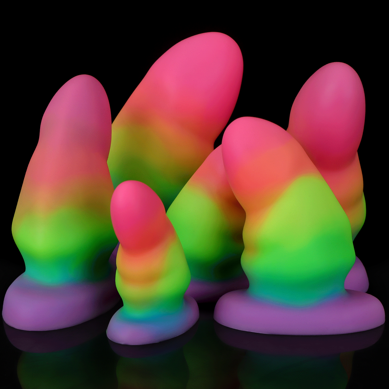 Rainbow Luminous Large Silicone Butt Plug