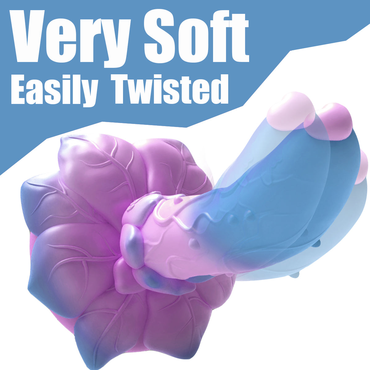 Prostate Dildo Curved Silicone Banana Flowers 7 Inch