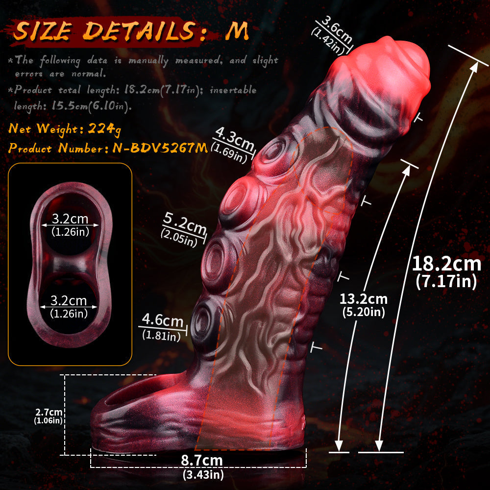 Silicone Monster Tentacle Vibrating Penis Sleeve