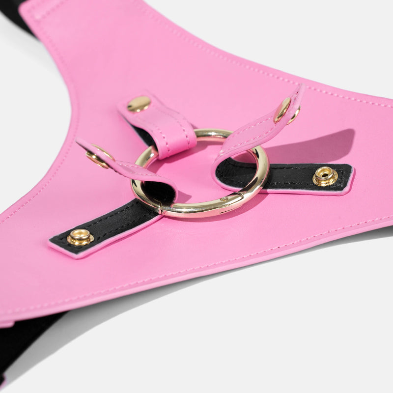 Pink Strap On Harness  Cute Leather