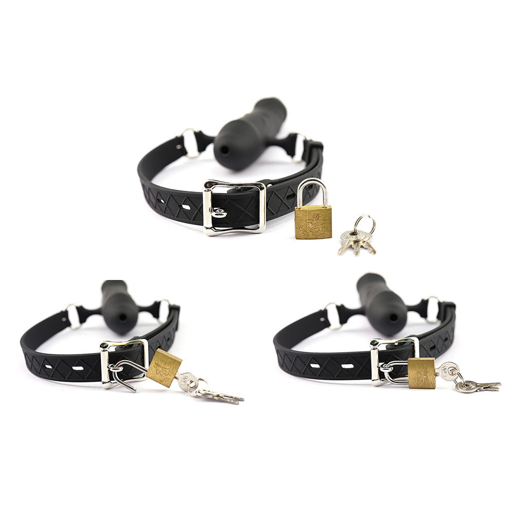 Facedildo Black Silicone Gag