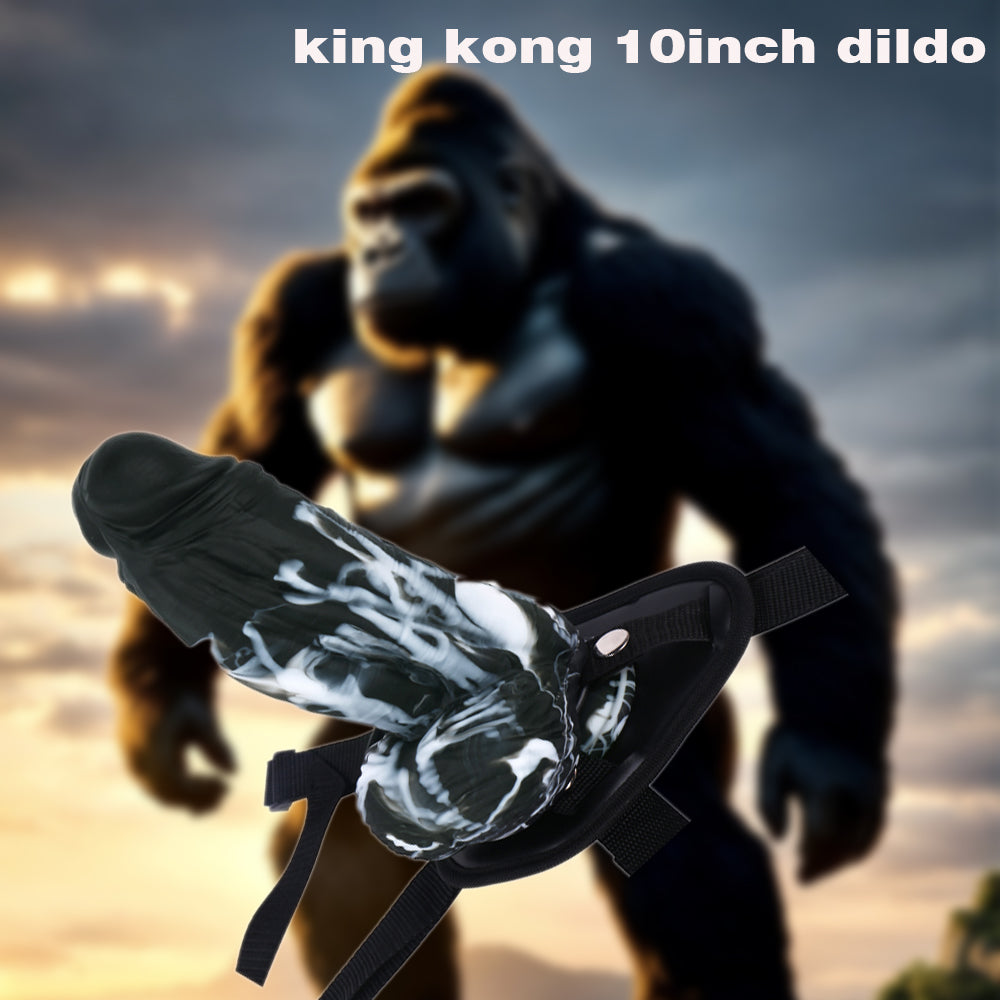 9 Inch Silicone Silverback Big Strap On Dildo