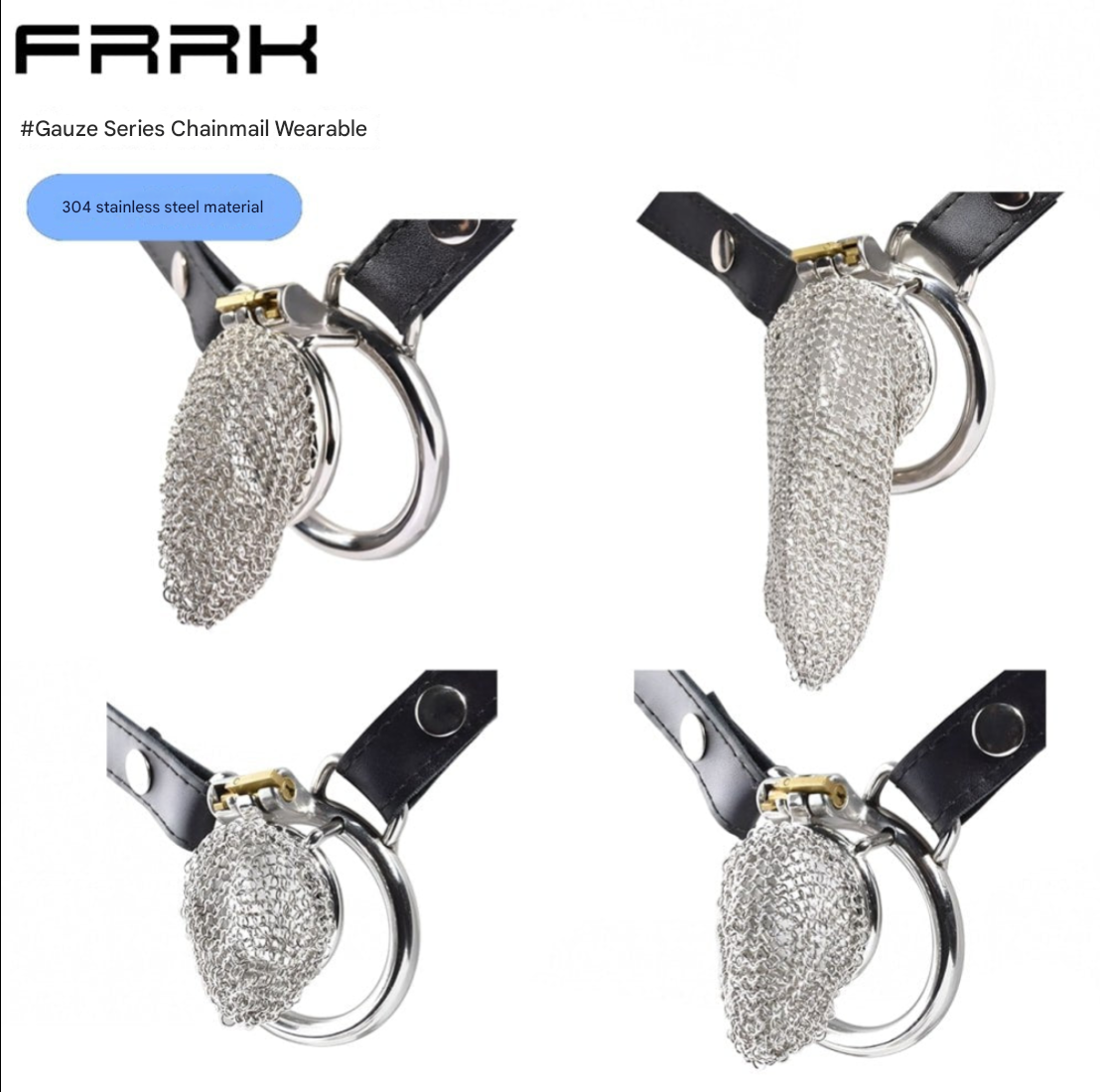 Bondage Cage Silver Mesh Male Metal Chastity