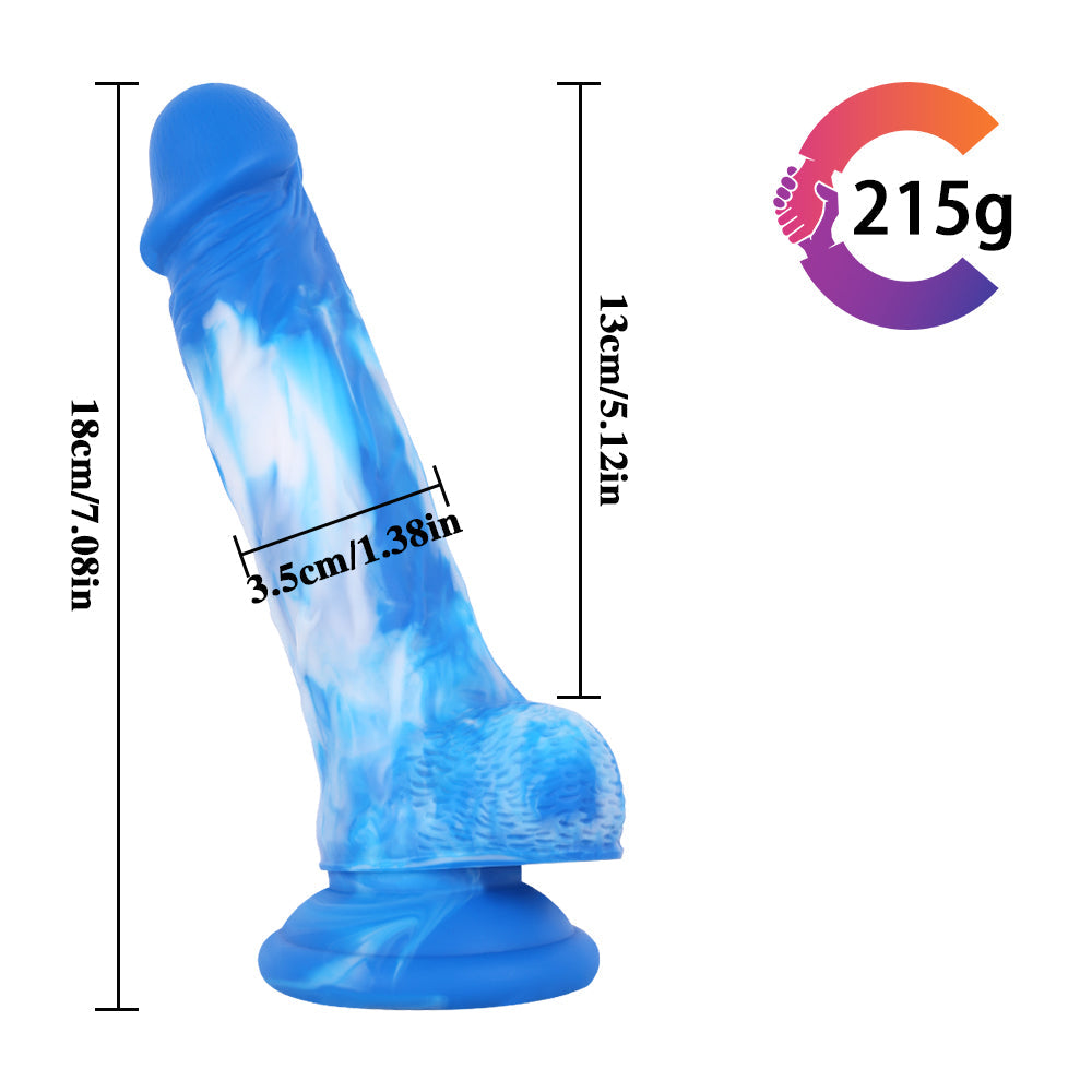 Blue Silicone Fantasy 7 Inch Dildo