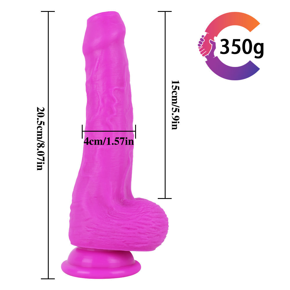 8 Inch Purple Silicone Foreskin Dildo