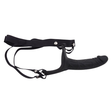 Black Silicone Hollow Strap On Dildo