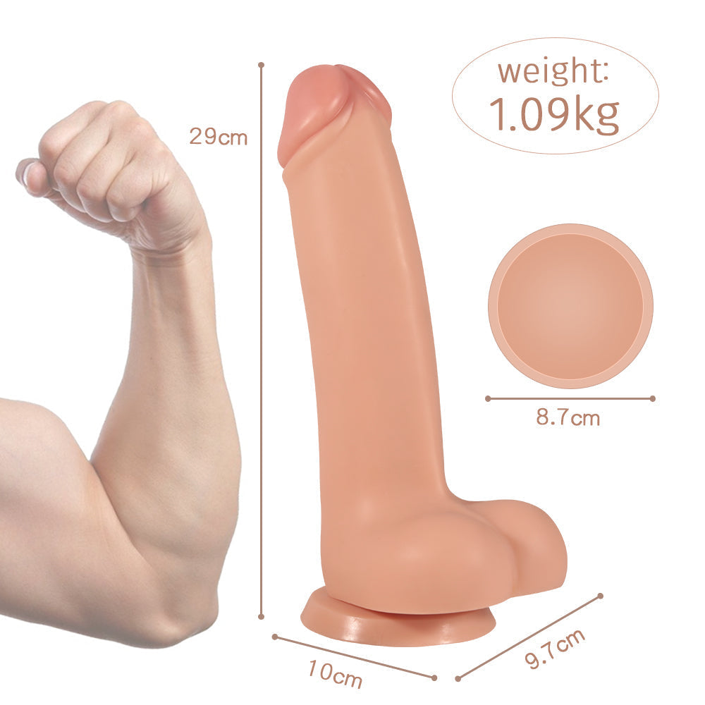 11 Inch Realistic Smooth Big Dildo