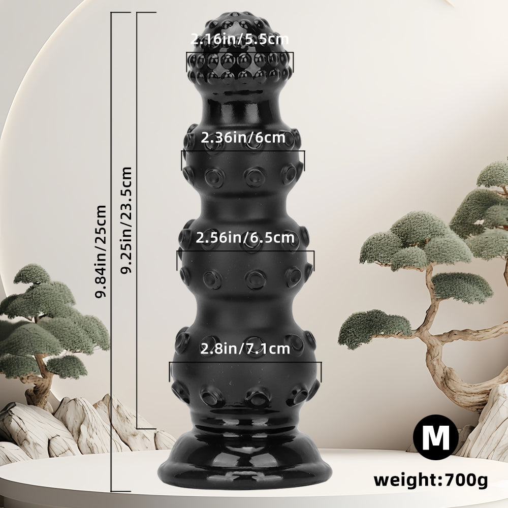 Black Beaded Monster Tentacle Knot Dildo