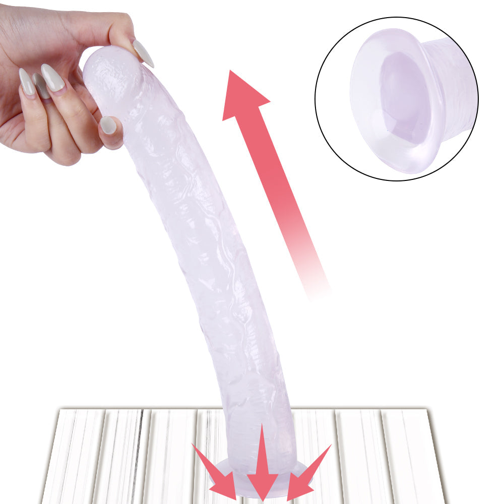 Clear Extra Long 10 Inch Strap On Dildo