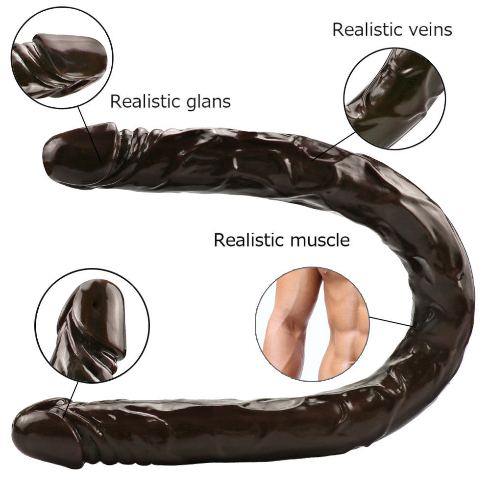 22 Inch Extra Long Brown Double Head Dildo