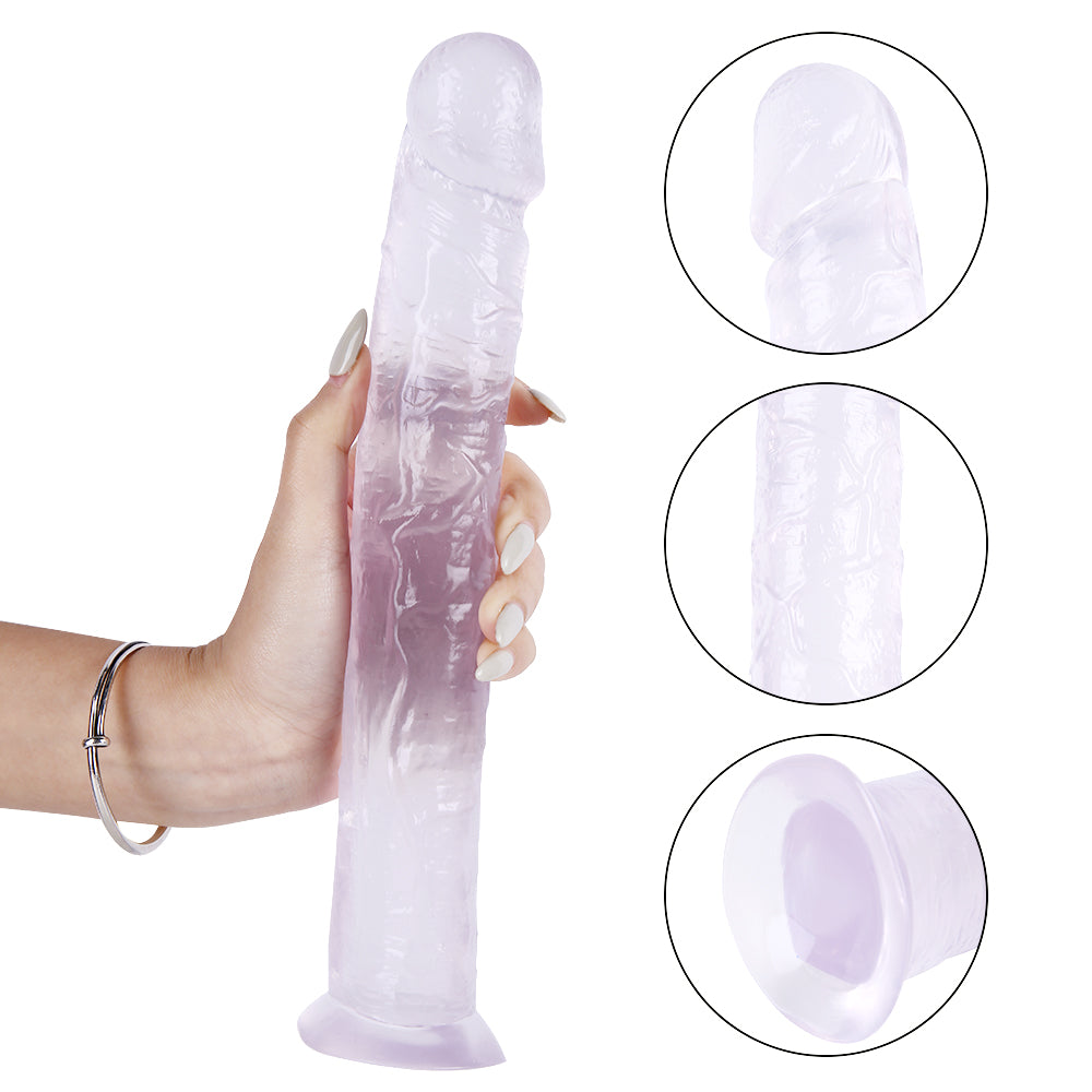 Clear Extra Long 10 Inch Strap On Dildo