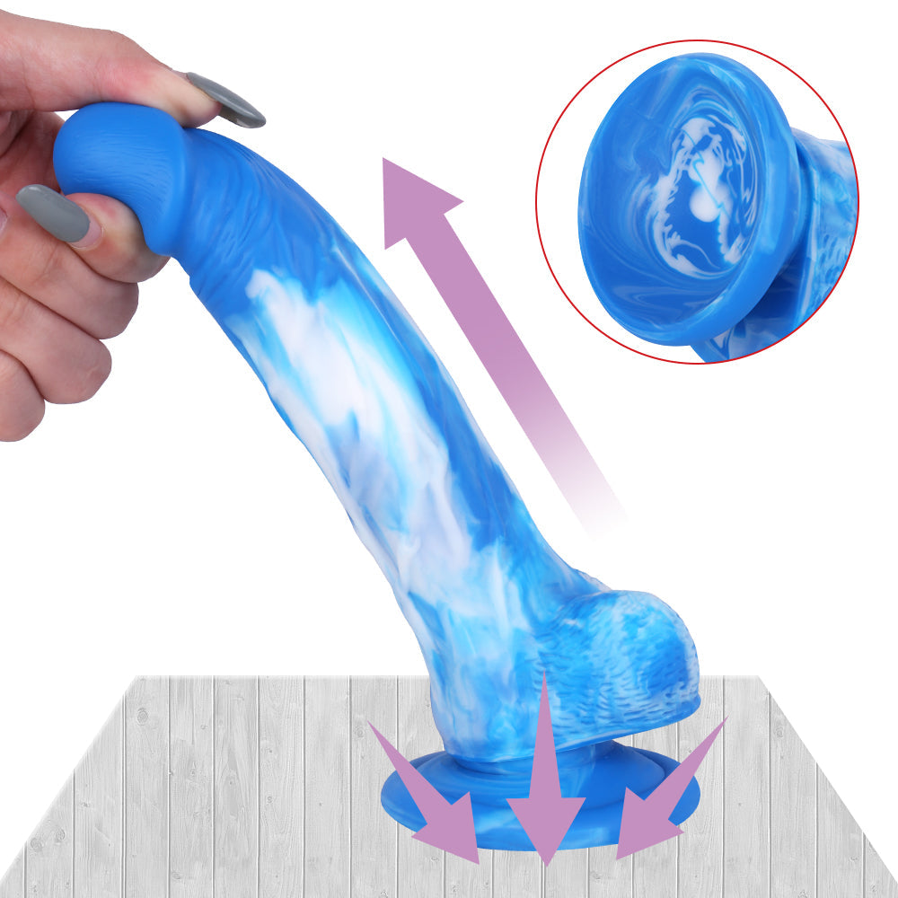 Blue Silicone Fantasy 7 Inch Dildo