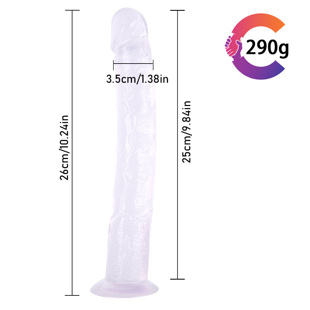 Clear Extra Long 10 Inch Strap On Dildo