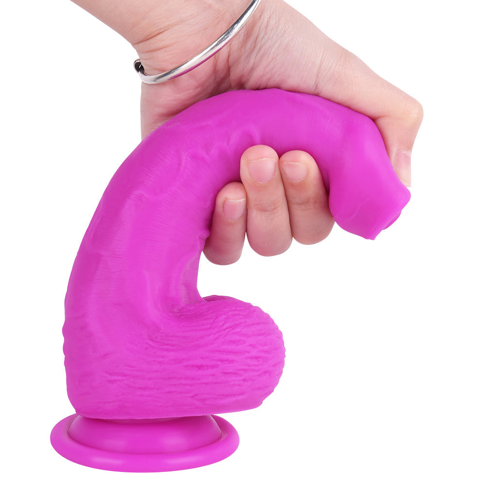 8 Inch Purple Silicone Foreskin Dildo