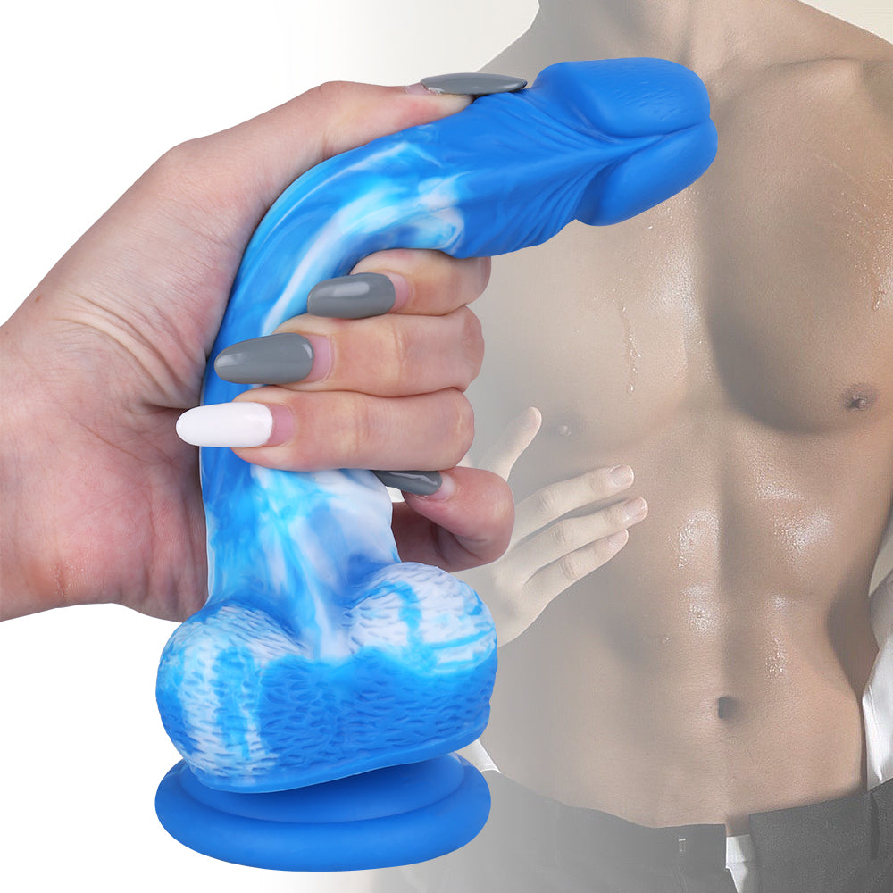 Blue Silicone Fantasy 7 Inch Dildo