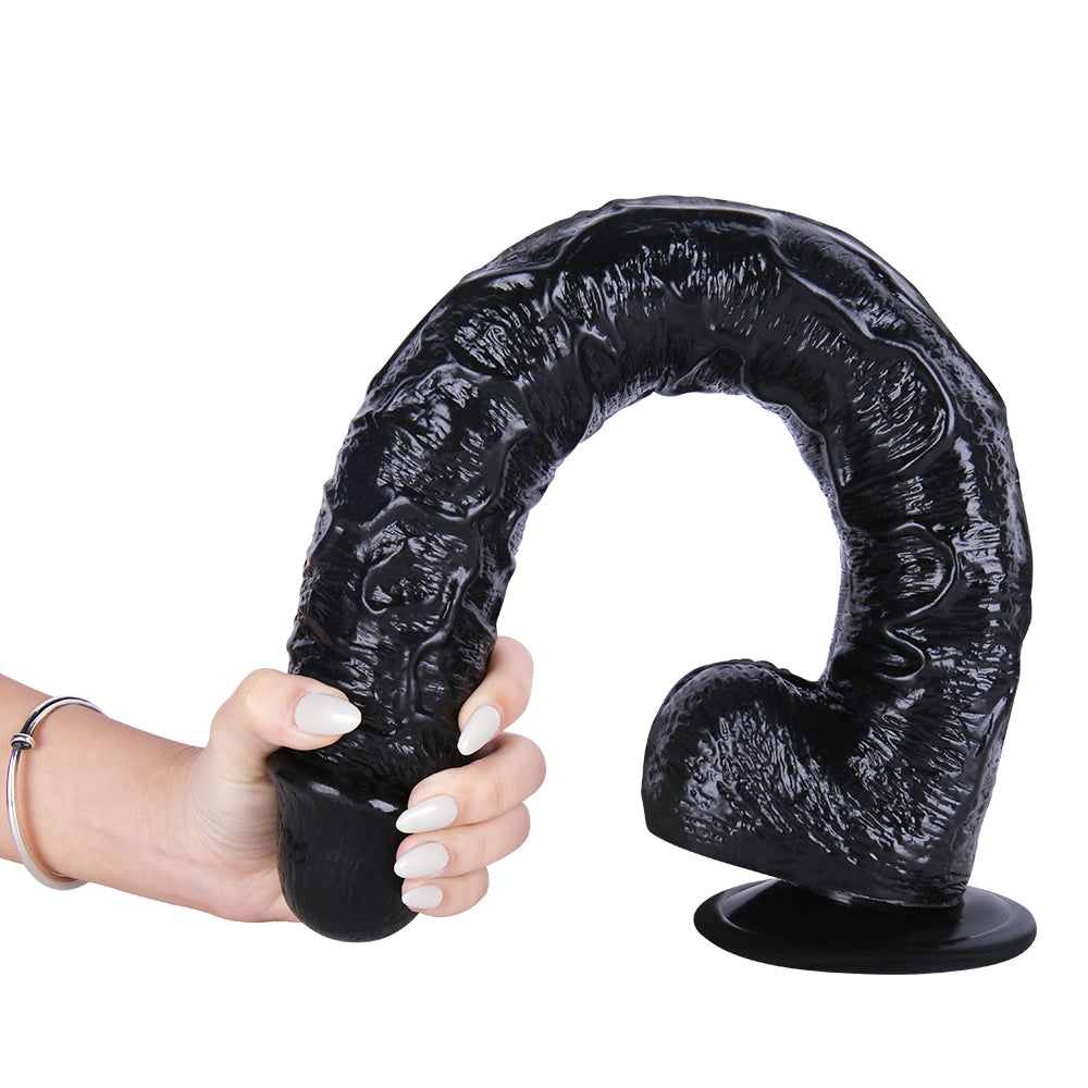 Huge Strap On 16 Inch Long Black Dildo