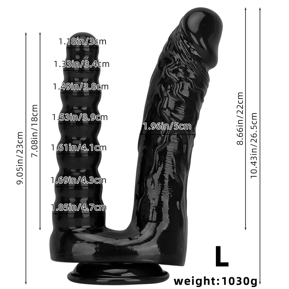 10 Inch Giant Black Double Penetration Dildo