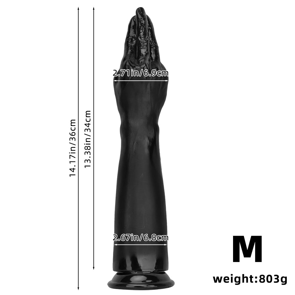 16 Inch Black Life-Sized Hand Fist Dildo