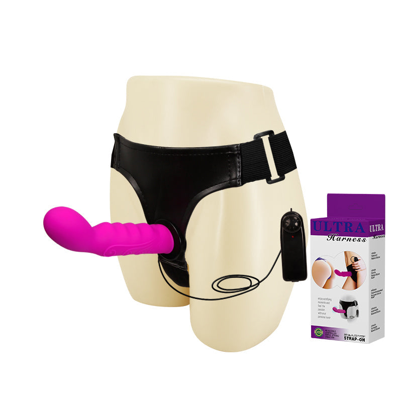 Prostate Stimulation Couple Purple Vibrating Strap On Dildo
