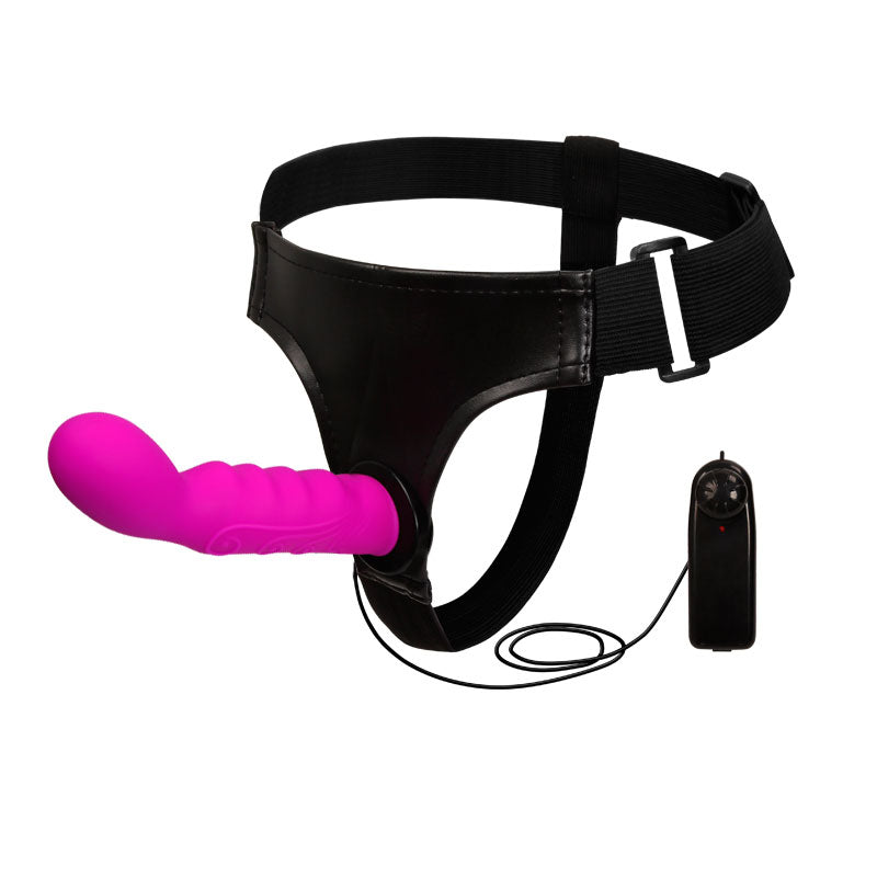 Prostate Stimulation Couple Purple Vibrating Strap On Dildo